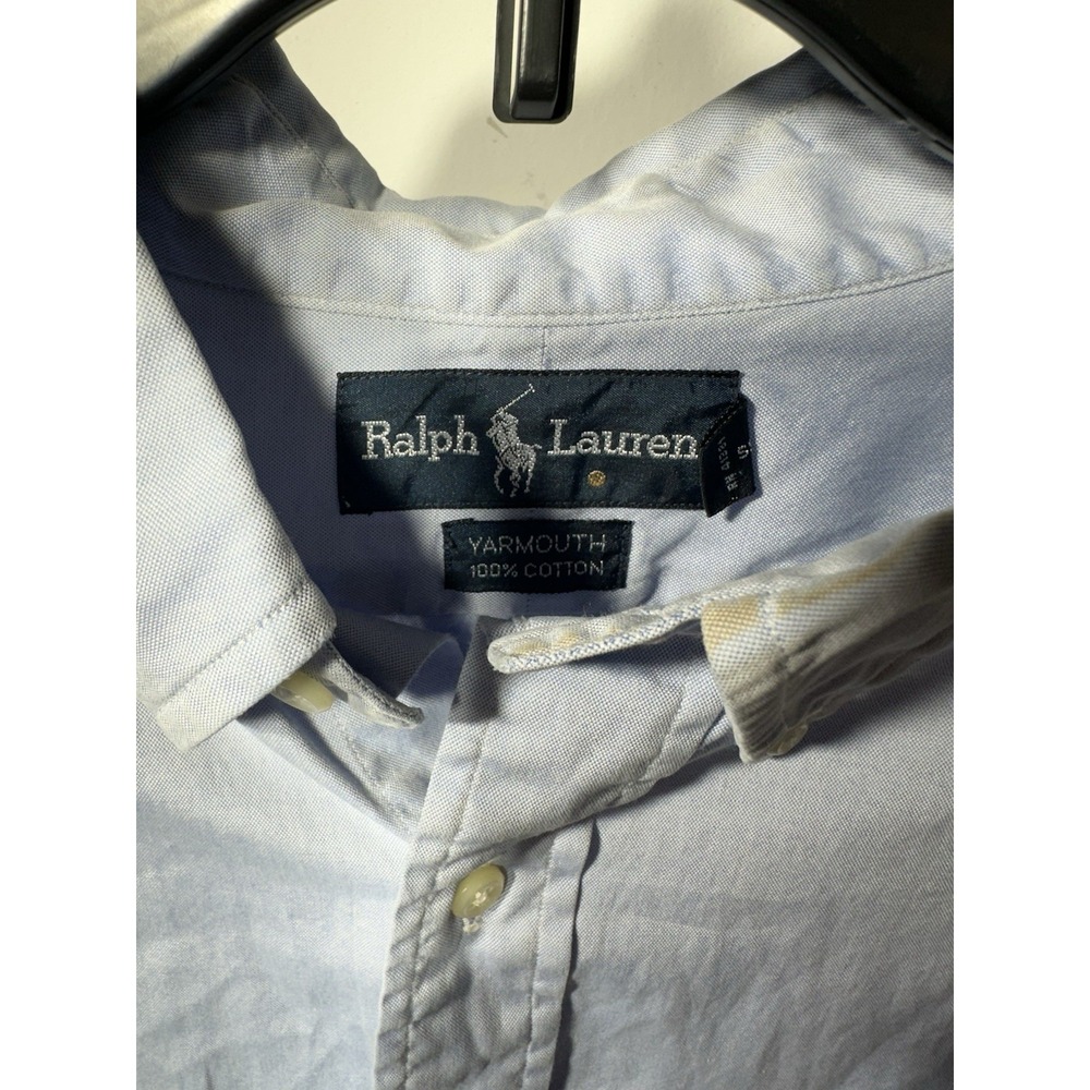 Ralph Lauren 16.5-35  men's YARMOUTH OXFORD blue long sleeve button down shirt - Picture 4 of 5